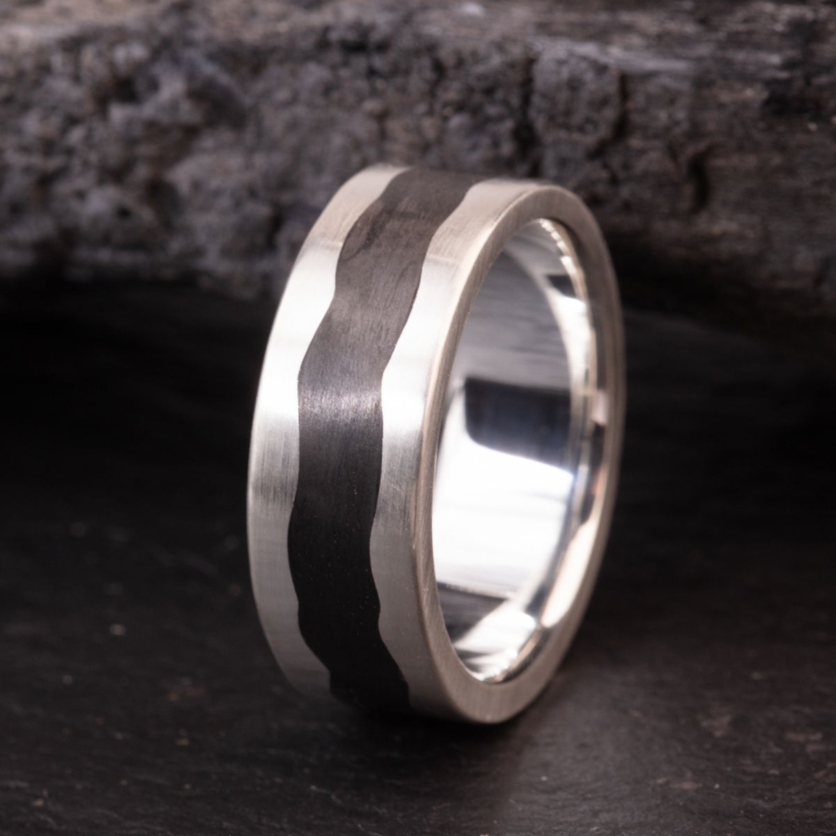 12th Edition Wave-Carbon Silberring 12th Edition Wave-2-Carbon Silberring