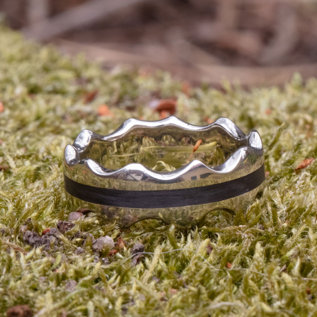 12th Edition Wave-Carbon Silberring 12th Edition Wave-Carbon Silberring
