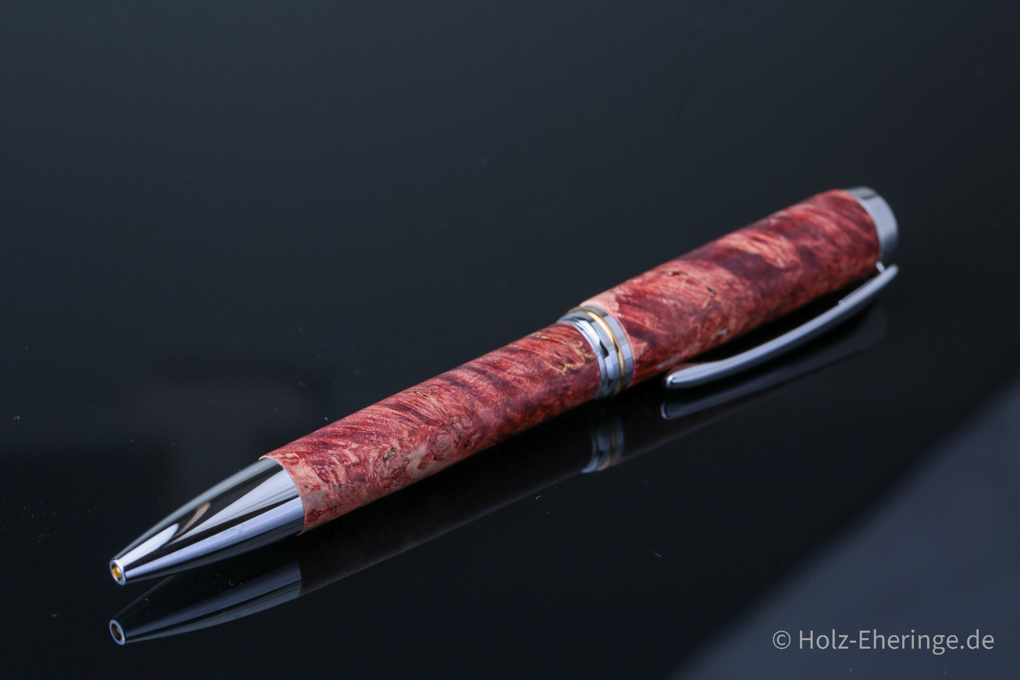 Rollerball mit Holz 1st Titan series | Kugelschreiber mit Amboina Maserholz