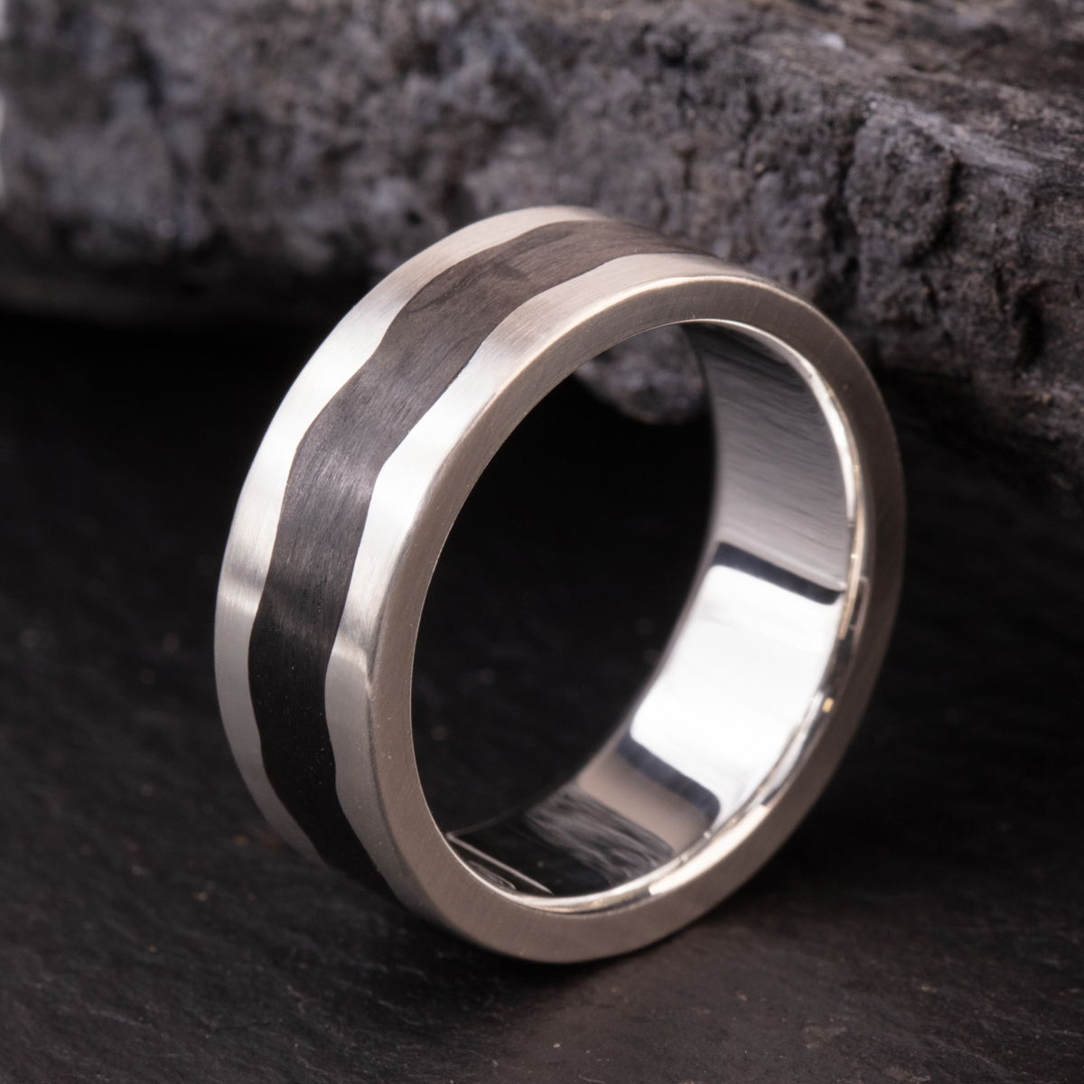12th Edition Wave-Carbon Silberring 12th Edition Wave-2-Carbon Silberring