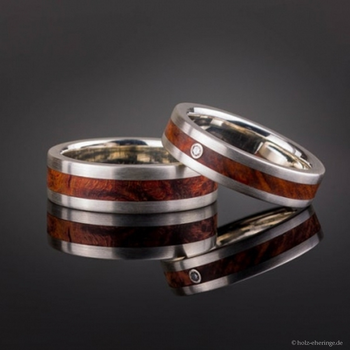 Eheringe aus Silber mit Holzinlay 3rd Edition Eheringe aus Silber mit Holzinlay 3rd Edition