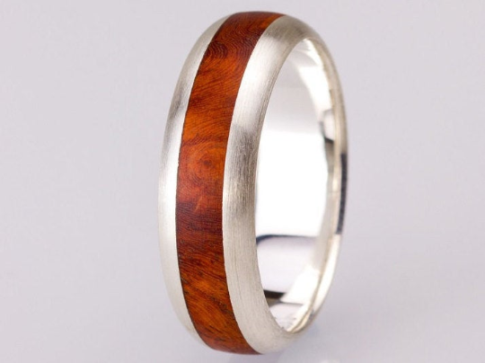 3rd Edition Slimline Ring Amboina Maser – Exklusiver Holzring mit Silber