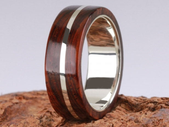 1st Edition Tropical Treasure - Cocobolo-Ring mit Silberstreifen